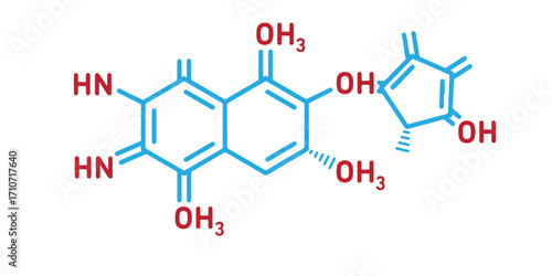 Chemical structure of a complex organic molecule with hydroxyl and amino groups
