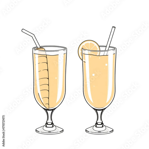 Fresh carrot and orange juice in chilled glasses