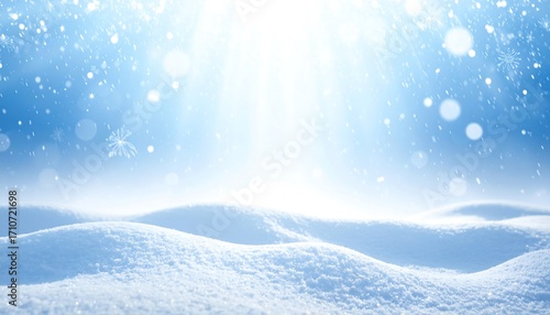 Wallpaper Mural A winter wonderland scene showcasing gently rolling snowdrifts, illuminated by soft sunlight, with snowflakes gently falling from a pale blue sky. Torontodigital.ca