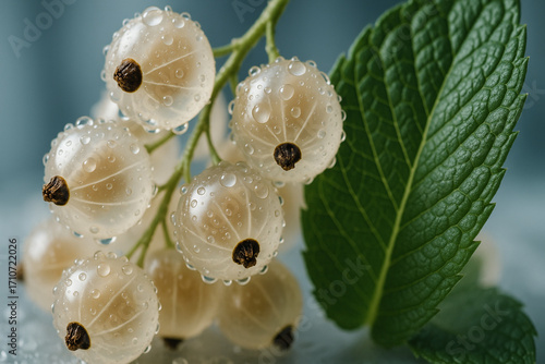 close up of a white currant