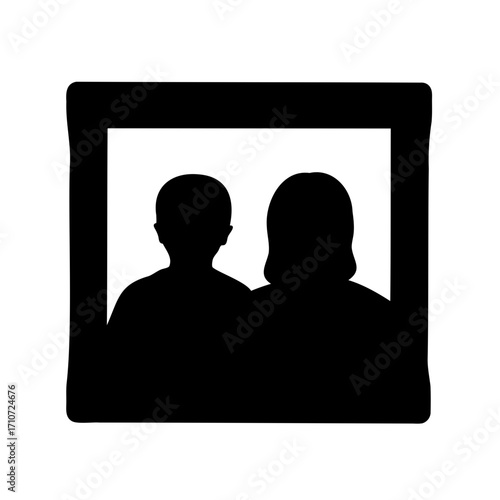 Family Memories Preserved A Silhouette Photograph of Mother and Child Cherished Forever
