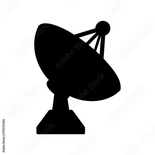 Silhouette of a Satellite Dish for Communication and Space Exploration Purposes