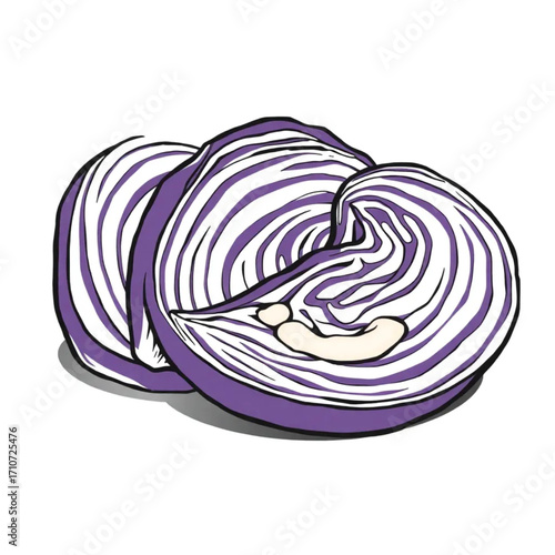 Roasted purple cabbage wedges with tahini