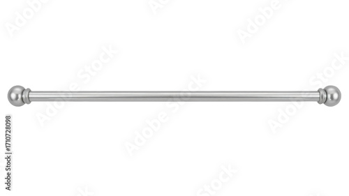 Silver curtain rod isolated on transparent background