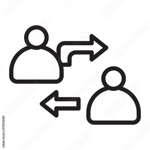 Peer to Peer Transfer Vector Line Icon Design