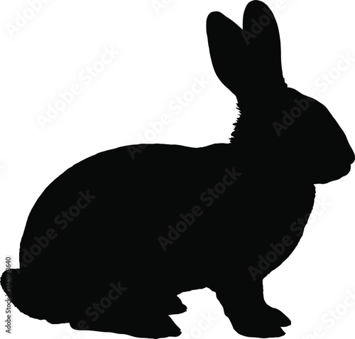 black silhouette of a rabbit