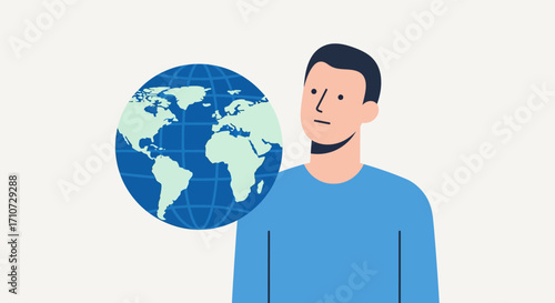 Global Perspective A Man Contemplating the World
