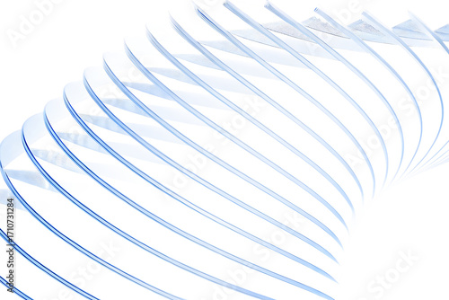 abstract light blue 3d background with glass isolated on white background, png, ai generated