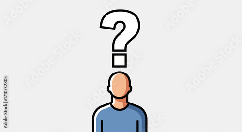 Person with a question mark above their head, symbolizing uncertainty or confusion