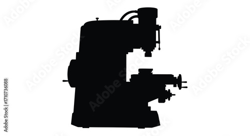 Silhouette of an industrial machine possibly for manufacturing or testing