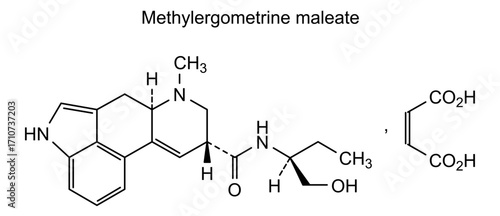 Chemical structure of methylergometrine maleate, drug substance