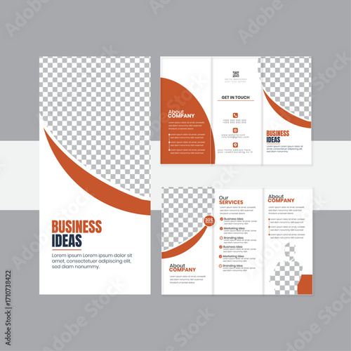 Business Tri-Fold Brochure Design Template | Modern Corporate Marketing & Professional Branding