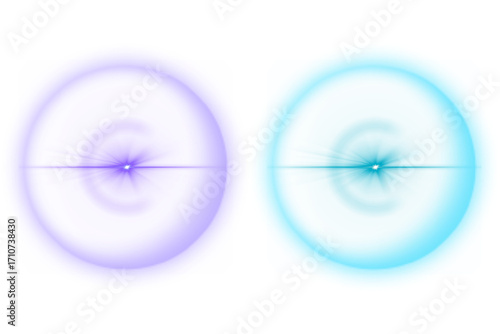 Wallpaper Mural Two glowing circles, one purple and one blue isolated on transparent background Torontodigital.ca