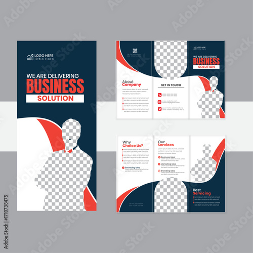 Business Tri-Fold Brochure Design Template | Modern Corporate Marketing & Professional Branding
