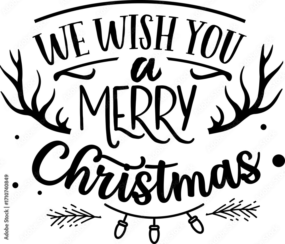 Obraz premium Merry Christmas Typography