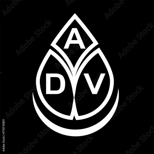  ADV creative circle letter logo concept. ADV letter design.