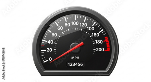 Speedometer gauge mph automobile car dashboard vehicle speed measurement indicator panel automotive design
