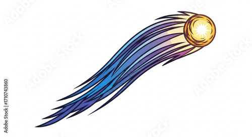 Download vector illustration of a comet flying through space for graphic design and creative projects