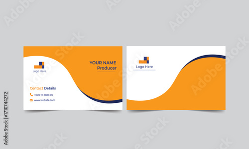  Modern creative business card and name card horizontal simple clean template vector design