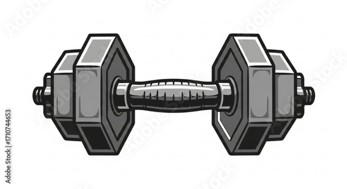 Dumbbell weight lifting workout exercise fitness gym strength training equipment vector illustration