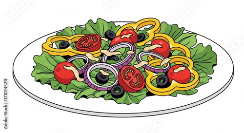 Delicious fresh salad recipe with tomatoes peppers and olives for healthy eating and balanced diet plan guide