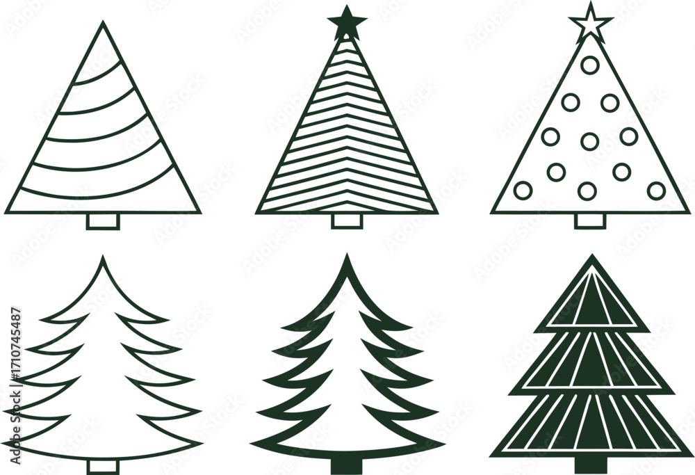 Obraz premium Christmas Tree Silhouette Design for Holiday. Minimalist Christmas Tree Silhouette Artwork. Elegant Christmas Tree Silhouette Illustration. Modern Christmas Tree Silhouette Design Idea Holiday 