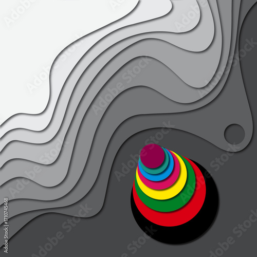 Höhenlinien bunt