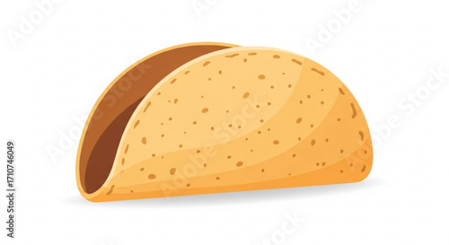 Delicious crispy taco shell vector illustration for mexican food lovers and taco tuesday celebration design