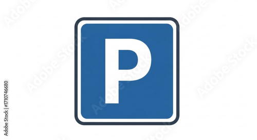 Parking sign vector blue and white illustration for car parking area and transportation information design