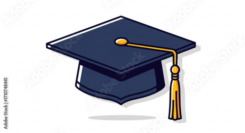 Graduation cap vector image for academic achievement and educational success celebration illustration