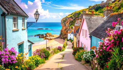Colorful coastal village