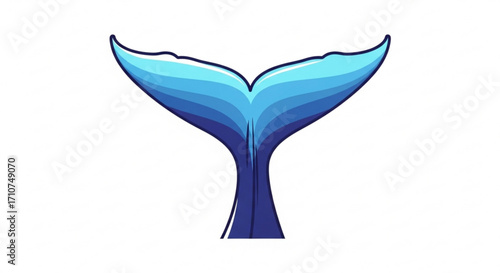Whale tail vector illustration, ocean animal, marine life, sea creature, aquatic mammal, blue gradient art