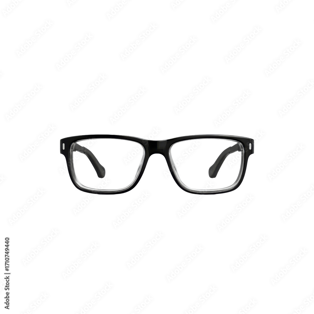 Fototapeta premium Modern Black Eyeglasses Frame - Front View
