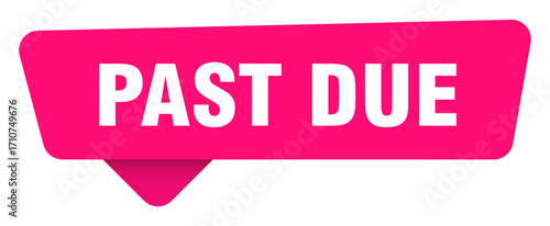 past due magenta sticker isolated on transpatent background. past due sign