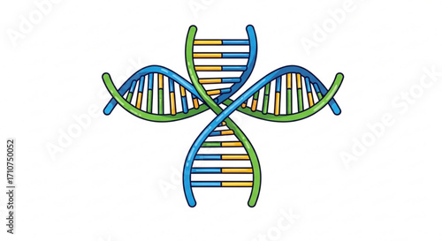 Dna helix structure genetic code biology science medical research molecule chromosome double helix illustration
