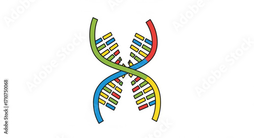 Dna double helix structure genetic code biology science medical research molecule vector illustration