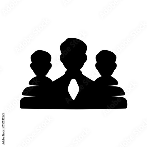 Three people in suits represent a team dynamic in business setting