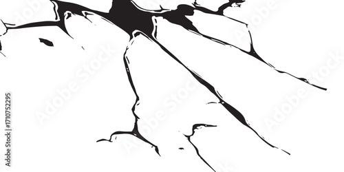 Broken Crack Hole Texture Explosion Effect on White Background
