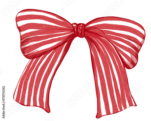 Hand-drawn Striped Decorative Bow Watercolor Style