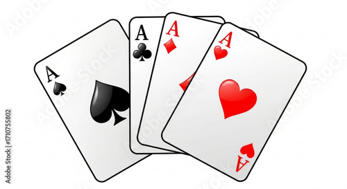 Four aces poker hand casino gambling card game winning hands ace of spades ace of hearts ace of diamonds ace of clubs