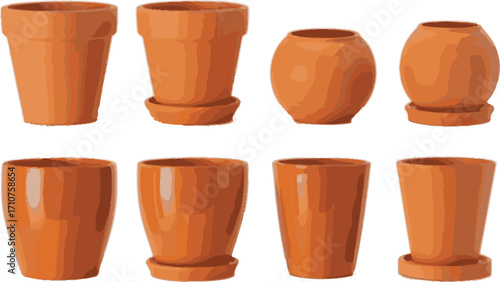three clay pots