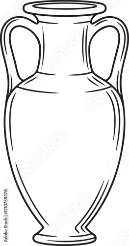 Vector art of ancient greek amphora vase with two handles