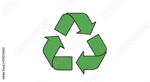 Green recycling symbol, a universal sign for environmental conservation and sustainable practices, promoting waste reduction and reuse