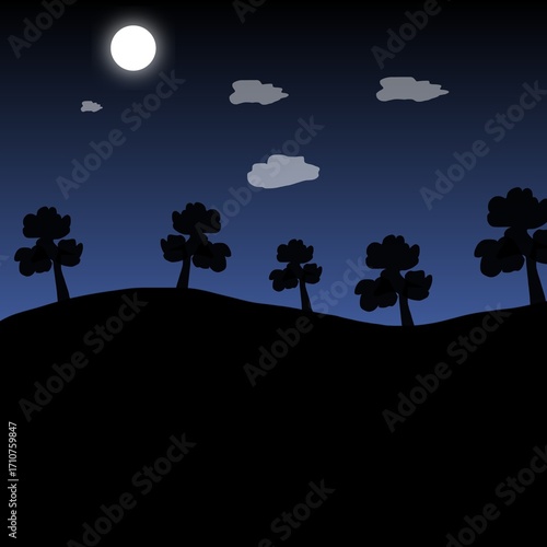 silhouette of a tree.