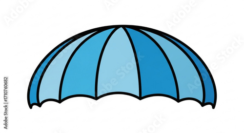 Illustration of a blue umbrella, representing protection from rain and sun in a simple cartoon style