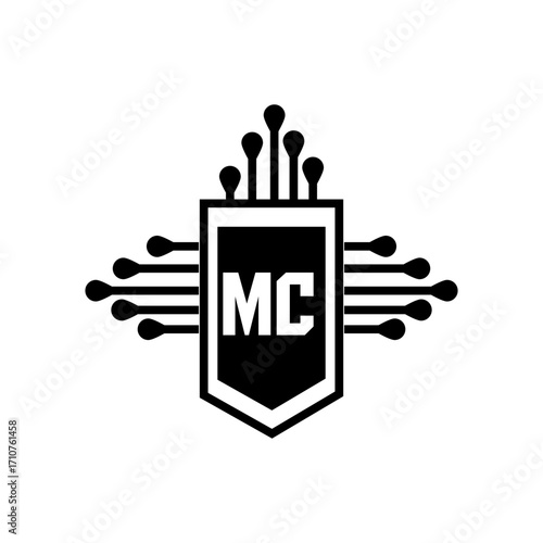 MC letter logo design.MC creative initial MC letter logo design . MC creative initials letter logo concept.