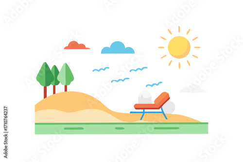 summer beach scene