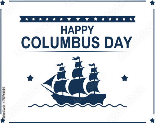 Columbus Day Nautical Vessel Illustration Maritime Exploration and Historical Voyage Graphic