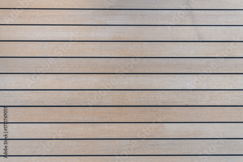 Teak wood deck texture background. Wooden deck on super yacht. Yachting concept.