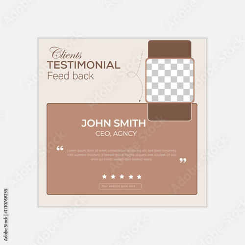 Client feedback review or client testimonial social media post. Creative, modern, stylish, and elegant customer feedback or review design colorful bundle Set.
